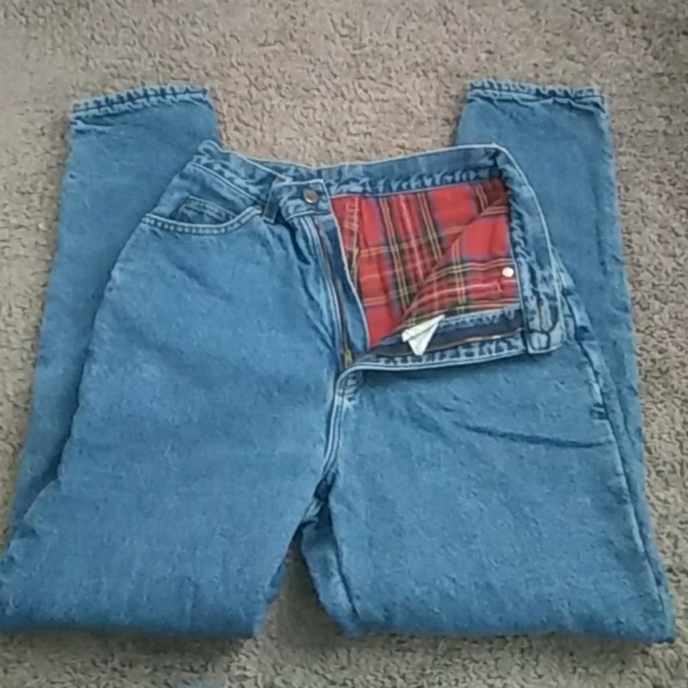 Super Warm Flannel Lined Vintage High Waist Jeans